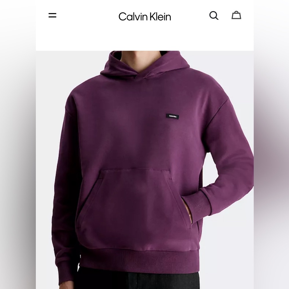 Calvin Klein Cotton Comfort Hoodie / Plum / Small